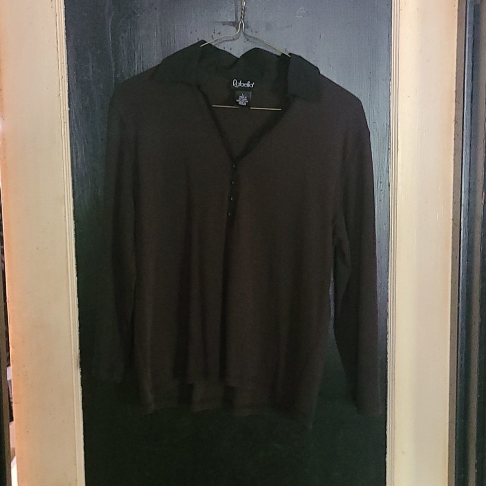 Rafaella Large Ladies Black Long Sleeve Top
